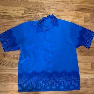Y2K men’s flame button up